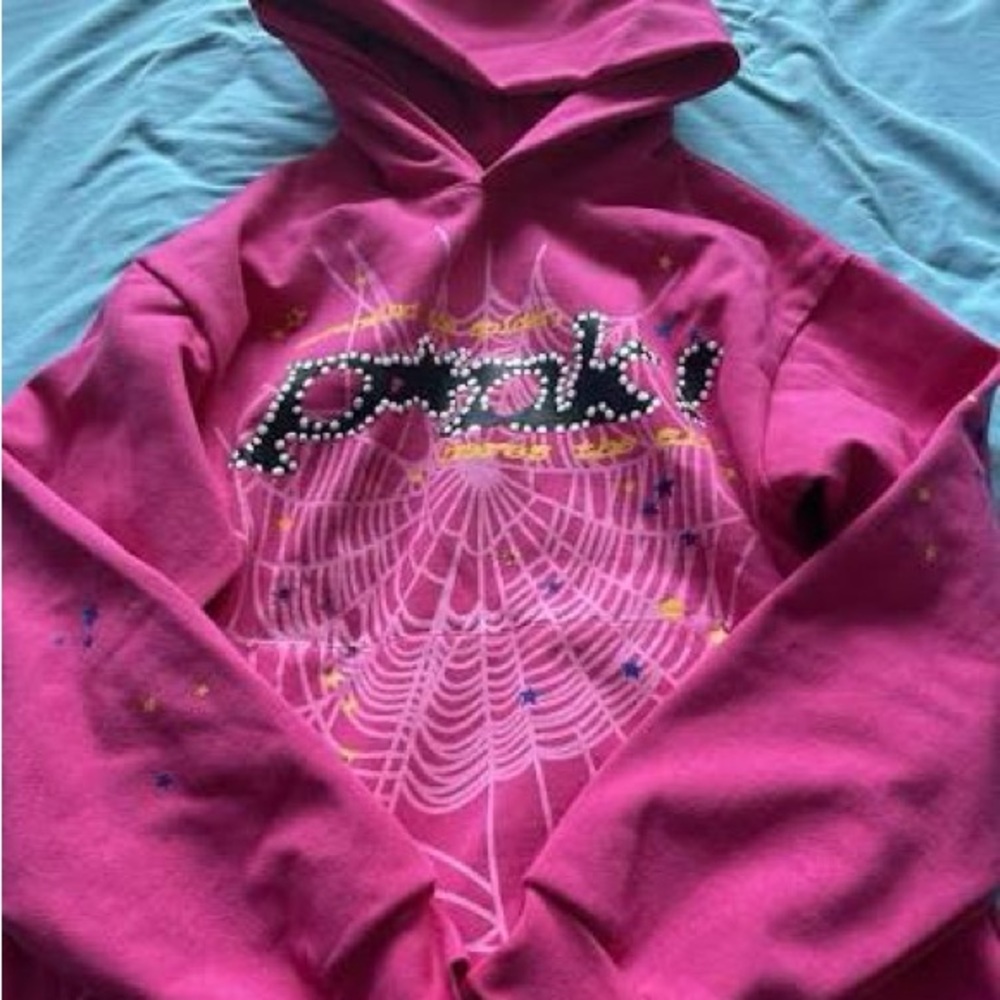 Pink Graphic Hoodie with Web Design